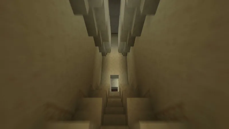 The Grand Gallery inside the Great Pyramid in Minecraft