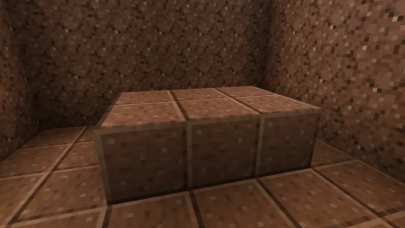 The King's Chamber with its sarcophagus inside the Great Pyramid in Minecraft
