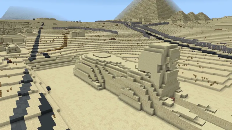 Round the Sphinx, a pyramid behind
