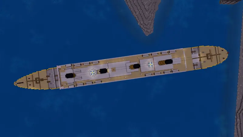 Straight down over the decks